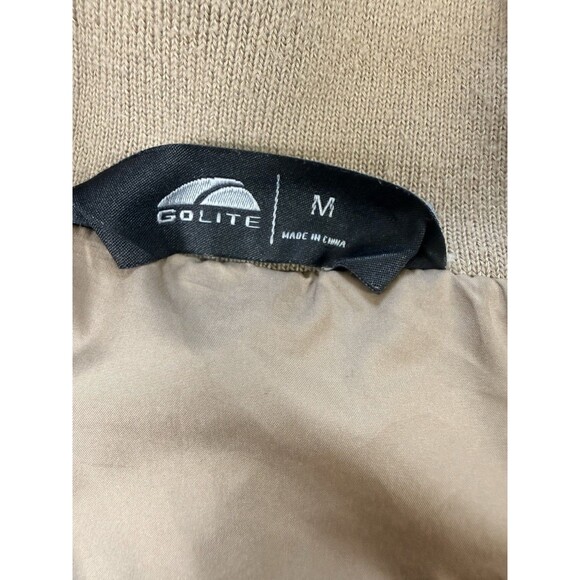 GoLite Men’s Puffer Vest Green Tan Outdoor Hiking Zip Snap Size M - Picture 4 of 5